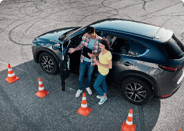 Men Instruct The Women for Road Test